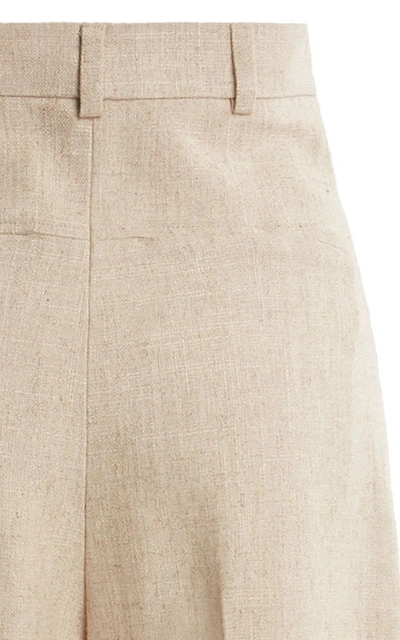 Shop Jacquemus Sauge Woven Wide-leg Pants In Neutral