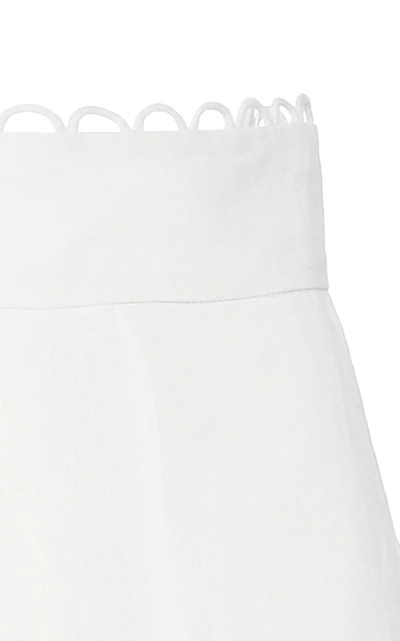 Shop Zimmermann Bellitude Pleated Broderie Anglaise Linen Shorts In White