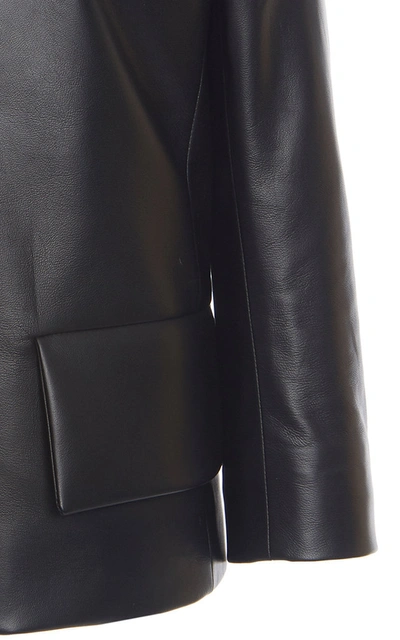 Shop Prada Two-tone Leather Jacket In Black