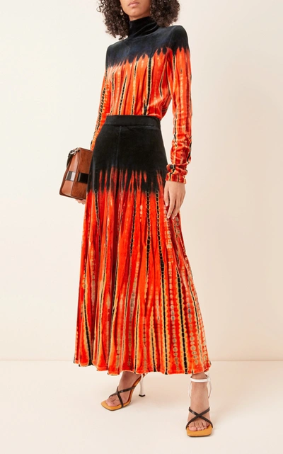 Shop Proenza Schouler Women's Tie-dyed Velvet Turtleneck Top In Print