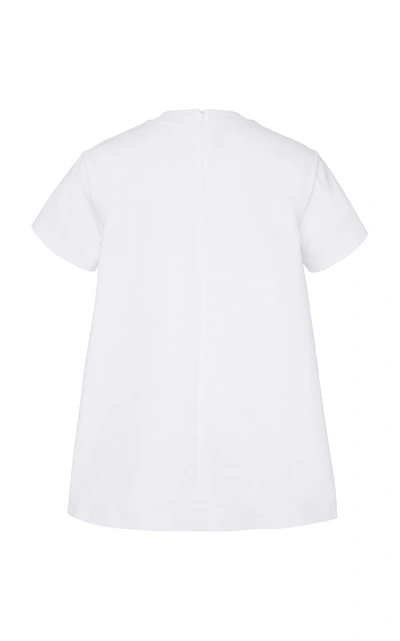 Shop Prada Women's Embellished Cotton-jersey T-shirt In White,pink