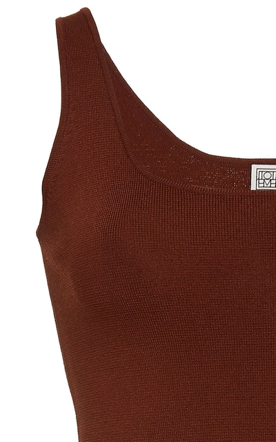 Shop Totême Urda Knit Tank Top In Brown