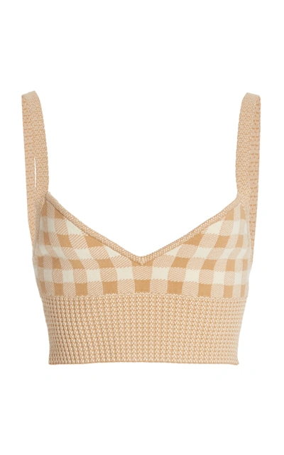 Shop Altuzarra Women's Tyler Gingham Knit Bra Top In Plaid,print