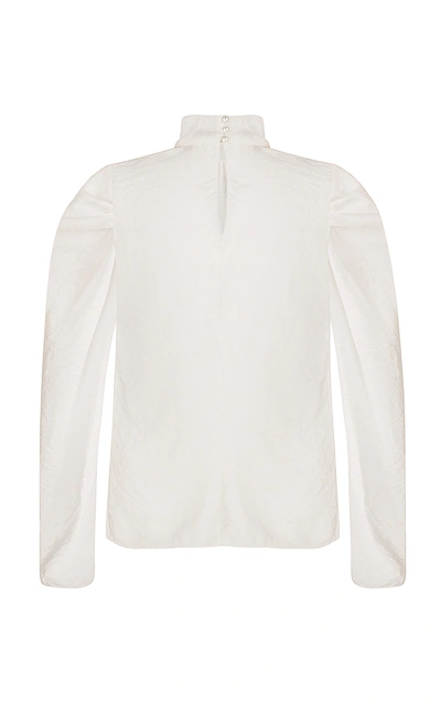Shop Anna October Gathered Crepe Blouse In White