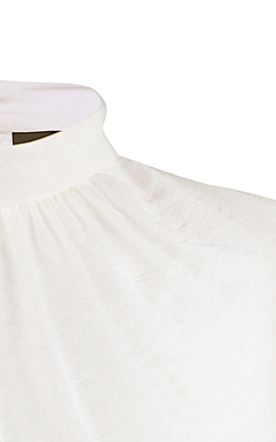 Shop Anna October Gathered Crepe Blouse In White