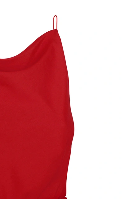 Shop Anna October Open-back Crepe Dress In Red