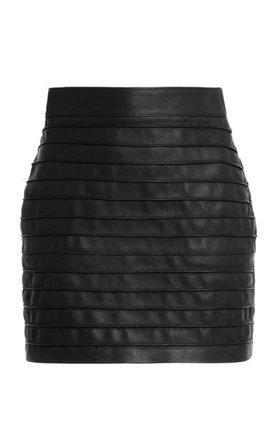 Shop Alessandra Rich Leather Mini Skirt In Black