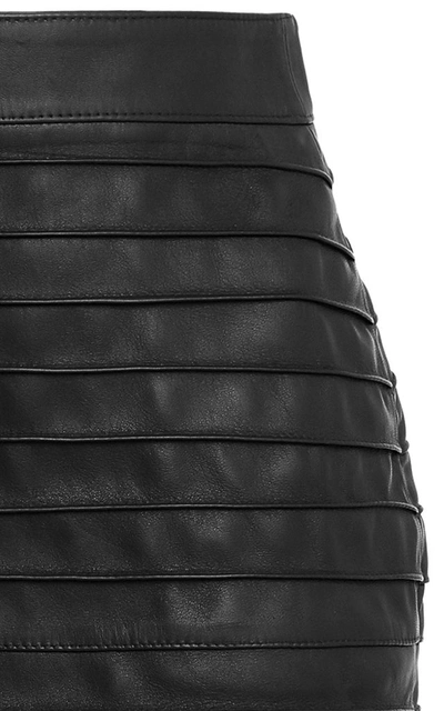 Shop Alessandra Rich Leather Mini Skirt In Black