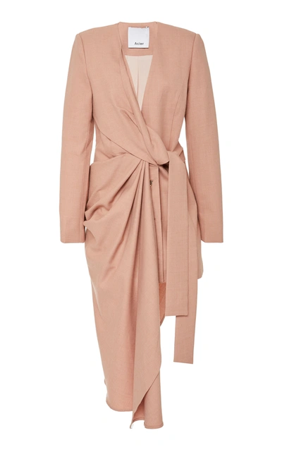 Shop Acler Women's Dresden Gathered Cotton Blazer Dress In Pink