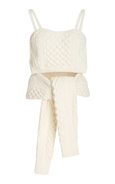 Shop Rosie Assoulin Women's Thousand-in-one-ways Wool-cotton Sweater In White