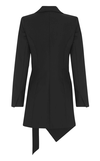 Shop Anna Quan Women's Valentina Draped Wool Mini Blazer Dress In Black