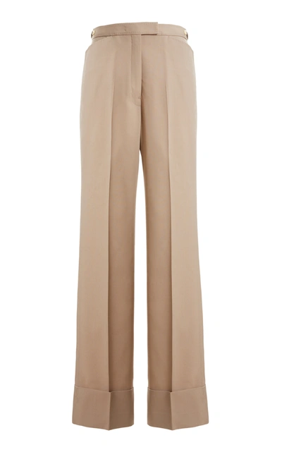 Shop Lemaire Wool-blend Straight-leg Trousers In Grey