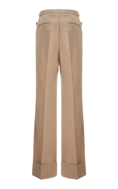 Shop Lemaire Wool-blend Straight-leg Trousers In Grey