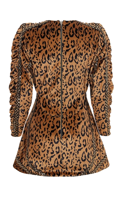 Shop Raisa Vanessa Women's Leopard-print Velvet Mini Dress In Brown