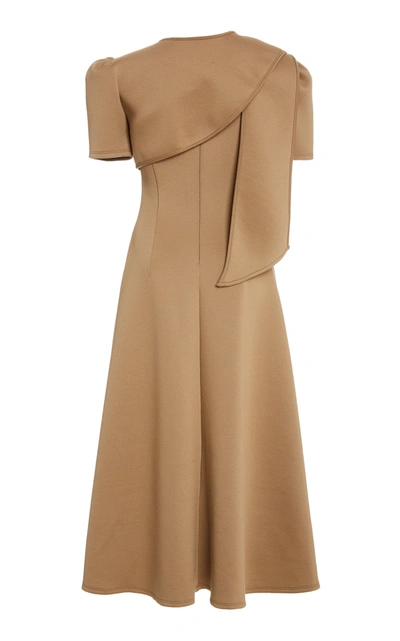 Shop Beaufille Elion Sash-detailed Cady Midi Dress In Brown