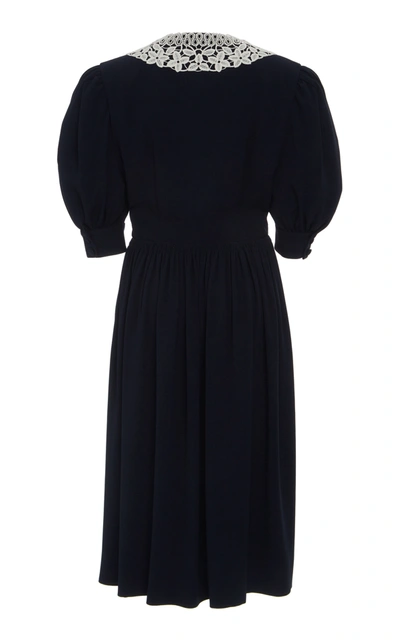 Miu Miu Peter Pan-collar Crepe Dress In Black