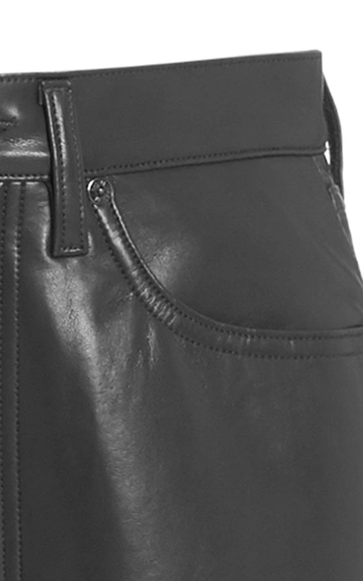 Shop Agolde 90's High-rise Recycled Leather Straight-leg Pants In Black