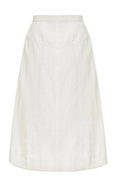 Shop Anna October Nadenka High-rise Cotton Skirt In White