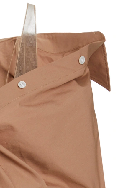 Shop Alexander Wang Asymmetric Cotton Deconstructed Mini Shirt Dress In Neutral