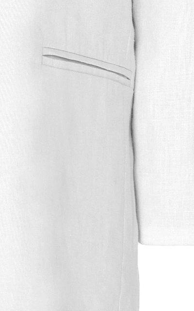Shop Albus Lumen Women's Sokol Oversized Linen Blazer In White,neutral