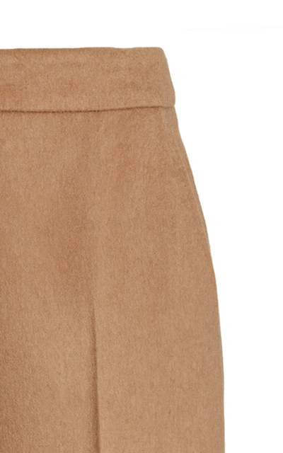 Shop Max Mara Pescia High-rise Wool Straight-leg Trousers In Neutral