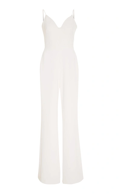 Shop Brandon Maxwell Bridal Exclusive Straight-leg Stretch-crepe Jumpsuit In White