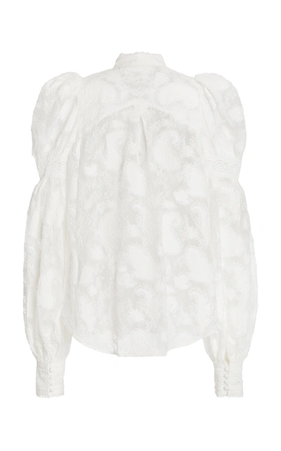 Shop Acler Women's Suffield Puffed-shoulder Lace Blouse In White