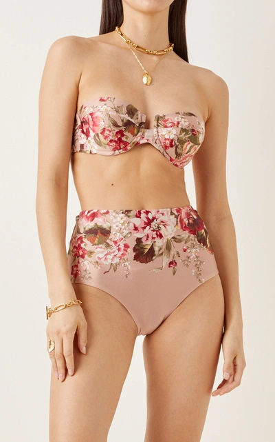 Shop Zimmermann Women's Cassia Floral Bikini Top In Pink