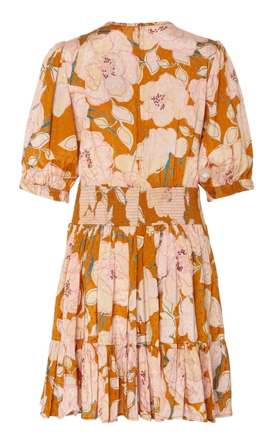 Shop Bytimo Delicate Floral-print Crepe Mini Dress In Multi