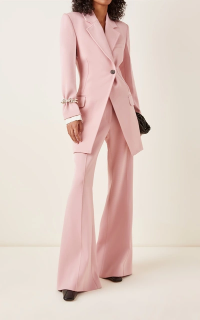 Shop Peter Do Women's Twill High-rise Flared-leg Trousers In Pink