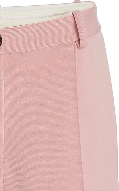 Shop Peter Do Women's Twill High-rise Flared-leg Trousers In Pink