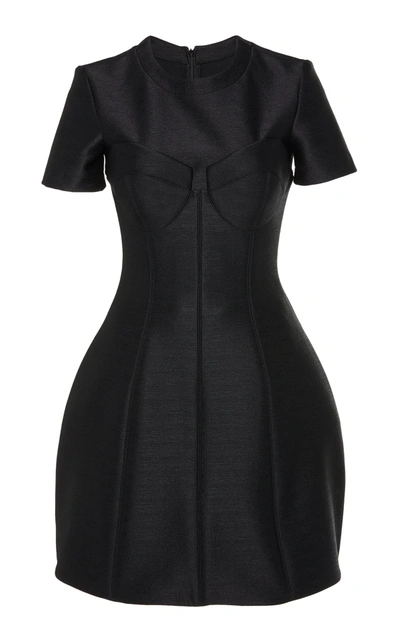 Shop Brandon Maxwell Neoprene Bustier Mini Dress In Black