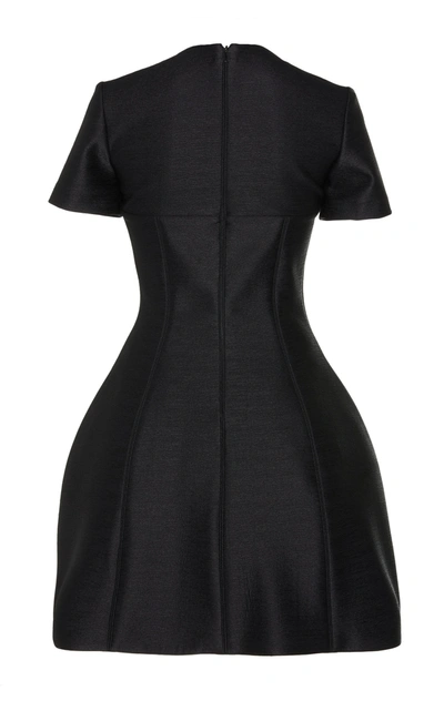 Shop Brandon Maxwell Neoprene Bustier Mini Dress In Black