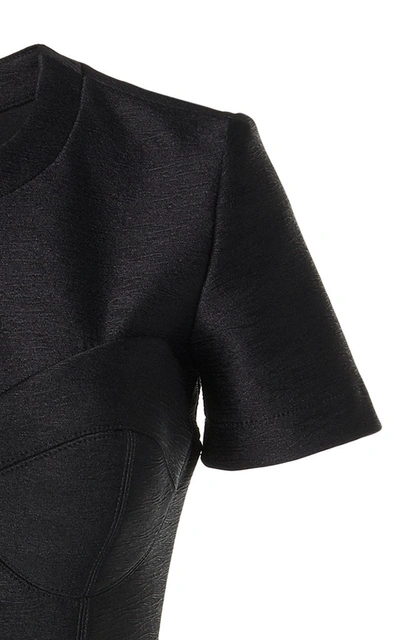 Shop Brandon Maxwell Neoprene Bustier Mini Dress In Black