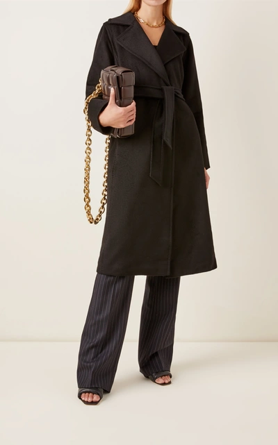 Shop Max Mara Women's Manuela Belted Camel Wool Trench Coat In Black