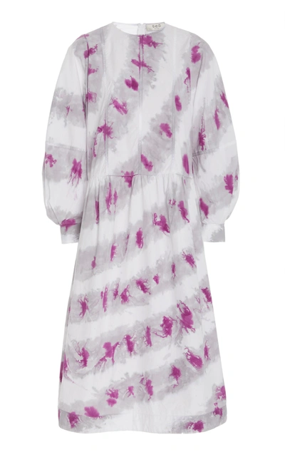 Shop Sea Tamara Printed Cotton-voile Midi Dress In Pink