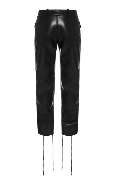 Shop Aleksandre Akhalkatsishvili Low-rise Faux Leather Pants In Black