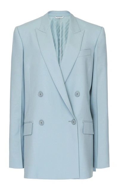 Shop Givenchy Double-breasted Wool Blazer In Blue