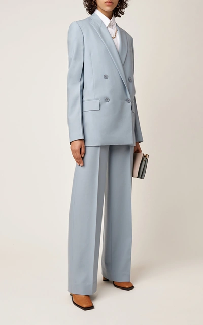 Shop Givenchy Double-breasted Wool Blazer In Blue