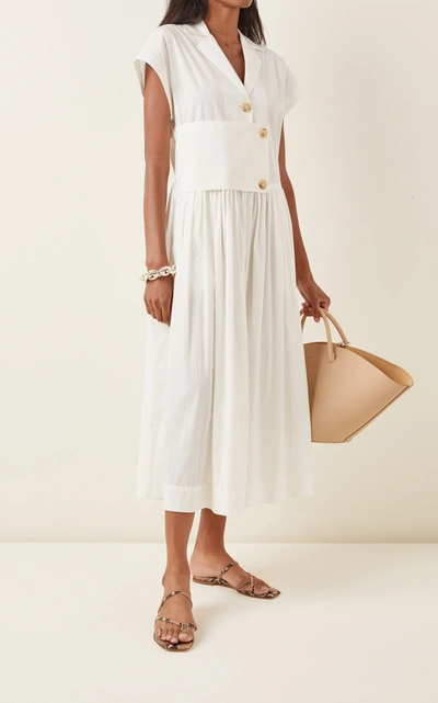 Shop Co Tton-poplin Midi Dress In White