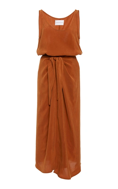 Shop Anemone Women's The Dk Curpo Wrap Dress In Orange