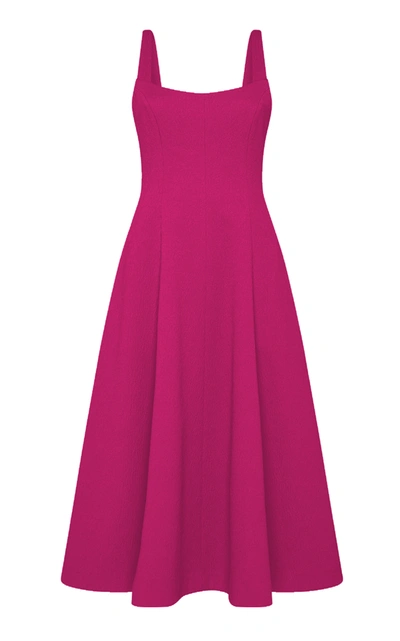 Shop Rebecca Vallance Andie Textured Fit And Flare Midi Dress In Purple