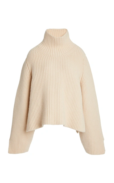 Shop Khaite Women's Molly Ribbed-knit Turtleneck Sweater In Neutral