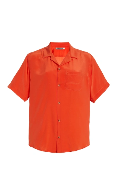 Shop Ciao Lucia Women's Gio Silk Button-down Shirt In Orange