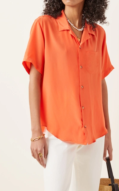 Shop Ciao Lucia Women's Gio Silk Button-down Shirt In Orange