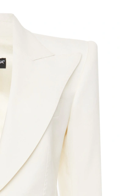 Shop Dolce & Gabbana Women's Peaked Wool-blend Blazer In White