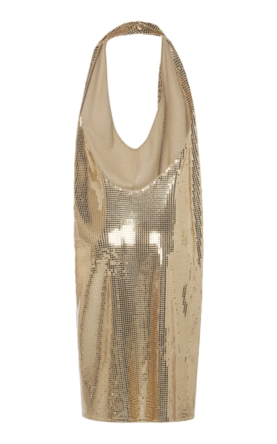 Shop Bottega Veneta Women's Sequined Halterneck Dress In Gold
