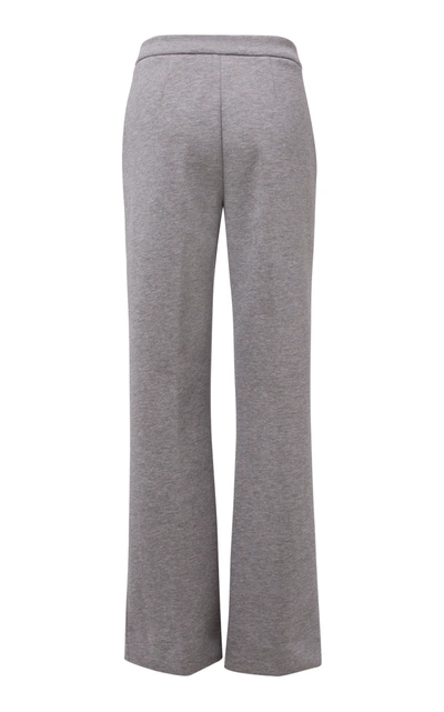 Shop Dorothee Schumacher Minimalistic Charme Cotton-jersey Straight-leg Pants In Grey