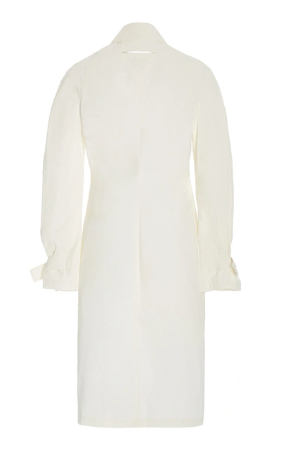 Bottega Veneta Cotton-blend Midi Shirt Dress In White
