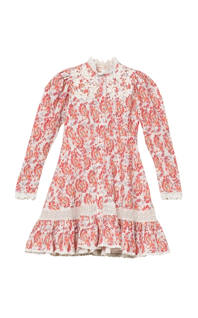 Shop Bytimo Button-down Linen-blend Mini Dress In Floral